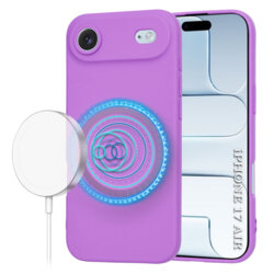 Husa silicon iPhone 17 Air Techsuit SoftFlex MagSafe, mov