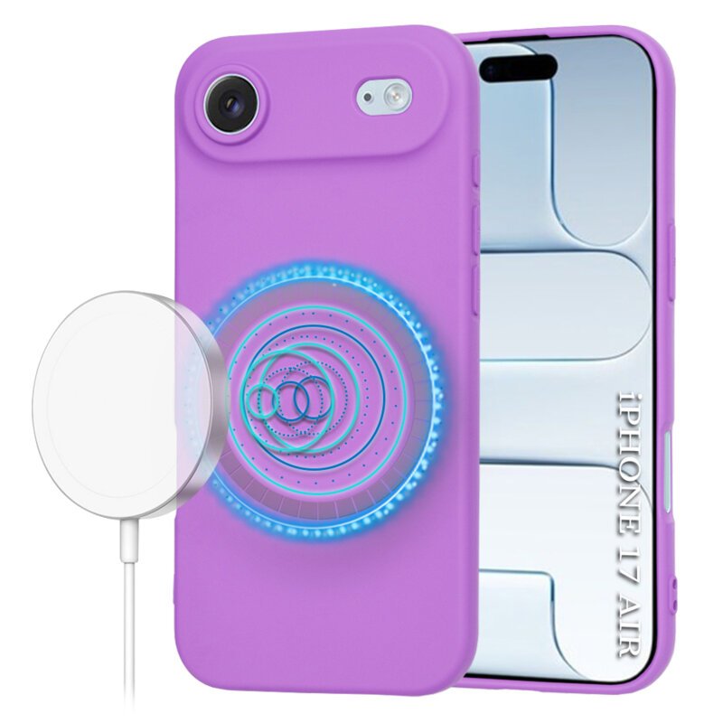 Husa silicon iPhone 17 Air Techsuit SoftFlex MagSafe, mov