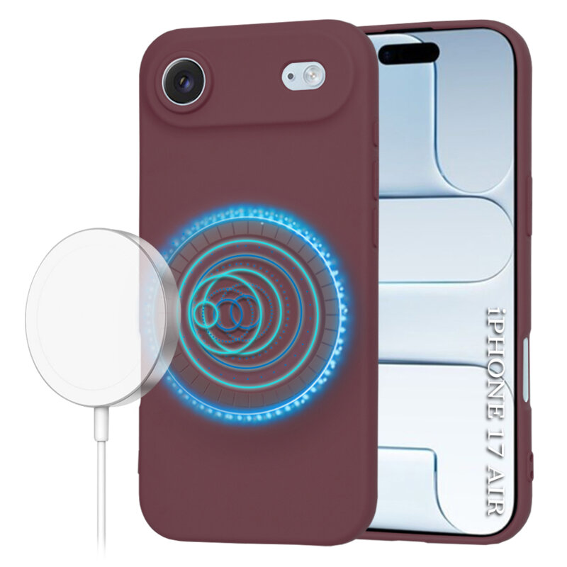 Husa silicon iPhone 17 Air Techsuit SoftFlex MagSafe, bordo
