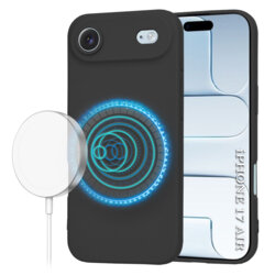 Husa silicon iPhone 17 Air Techsuit SoftFlex MagSafe, negru