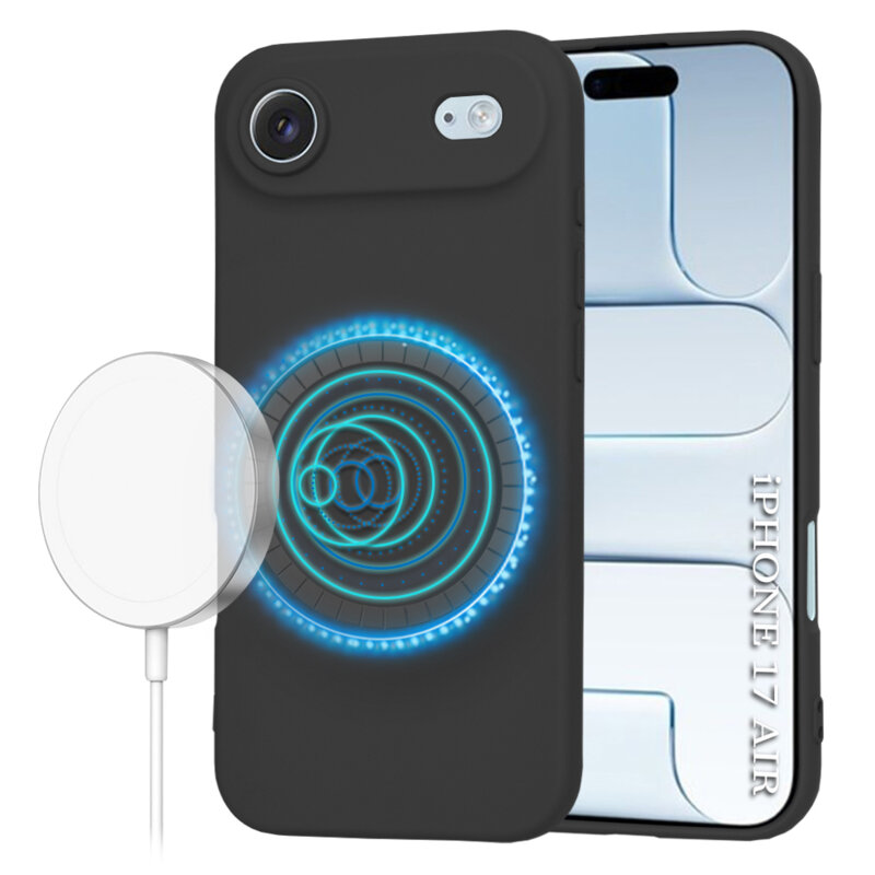 Husa silicon iPhone 17 Air Techsuit SoftFlex MagSafe, negru