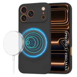 Husa silicon iPhone 17 Pro Max Techsuit SoftFlex MagSafe, negru