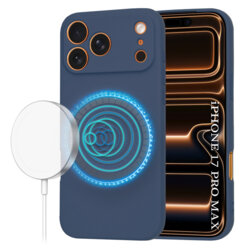 Husa silicon iPhone 17 Pro Max Techsuit SoftFlex MagSafe, bleumarin
