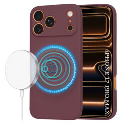 Husa silicon iPhone 17 Pro Max Techsuit SoftFlex MagSafe, bordo