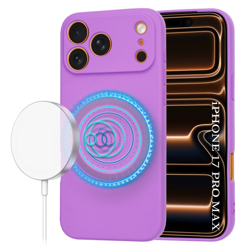Husa silicon iPhone 17 Pro Max Techsuit SoftFlex MagSafe, mov