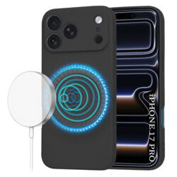 Husa silicon iPhone 17 Pro Techsuit SoftFlex MagSafe, negru