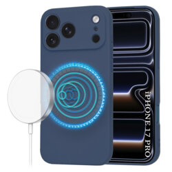 Husa silicon iPhone 17 Pro Techsuit SoftFlex MagSafe, bleumarin
