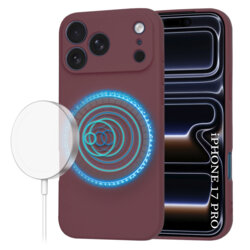 Husa silicon iPhone 17 Pro Techsuit SoftFlex MagSafe, bordo