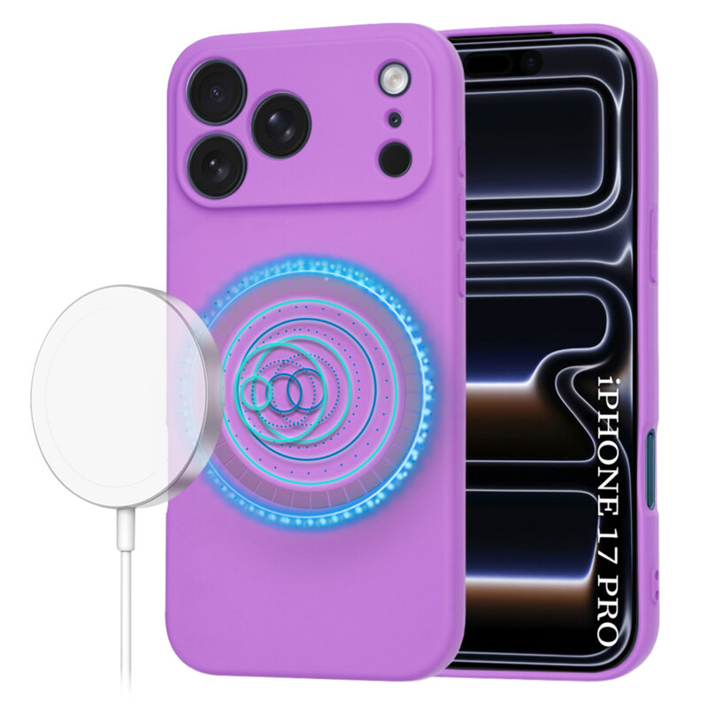 Husa silicon iPhone 17 Pro Techsuit SoftFlex MagSafe, mov