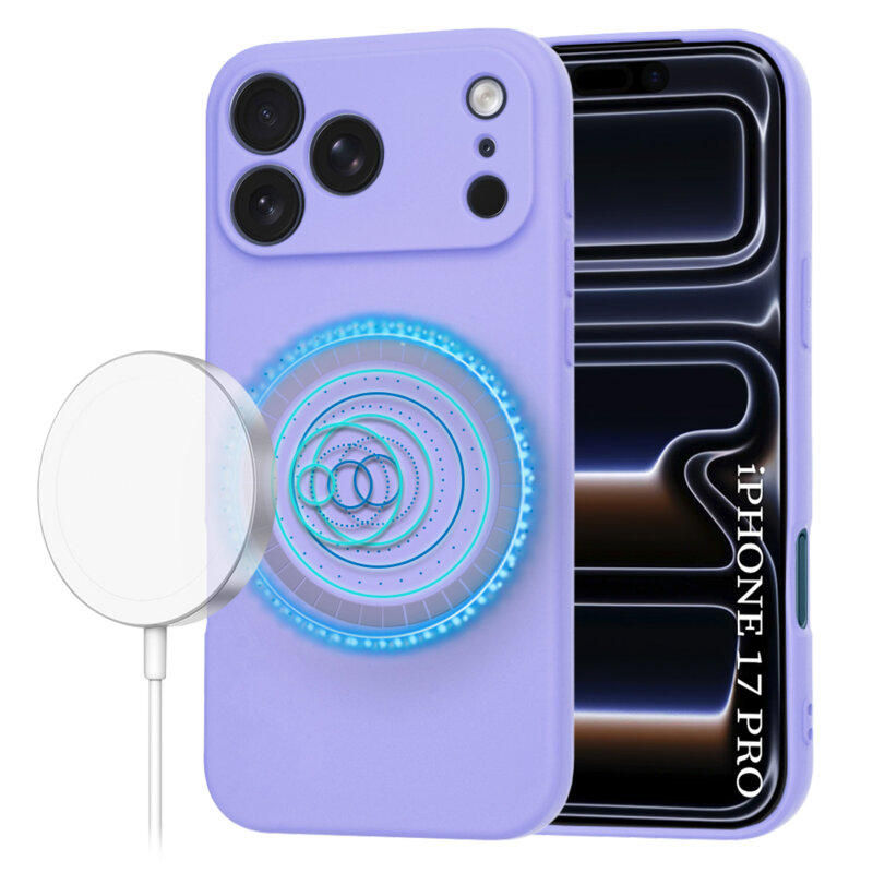 Husa silicon iPhone 17 Pro Techsuit SoftFlex MagSafe, violet