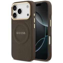 Husa iPhone 17 Pro Guess Peony Hot Stamp MagSafe, maro, GUHMP17LPSAMSECW