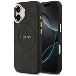 Husa iPhone 17 Guess Peony Hot Stamp MagSafe, negru, GUHMP17SPSAMSECK