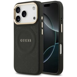 Husa iPhone 17 Pro Guess Peony Hot Stamp MagSafe, negru, GUHMP17LPSAMSECK