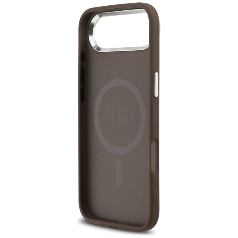 Husa originala Guess iPhone 17 Air Hardcase 4G Triangle Logo MagSafe, maro, GUHMP17MP4TSRCMW
