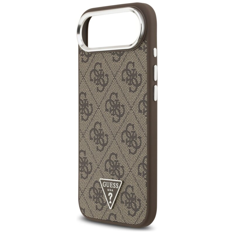 Husa originala Guess iPhone 17 Air Hardcase 4G Triangle Logo MagSafe, maro, GUHMP17MP4TSRCMW