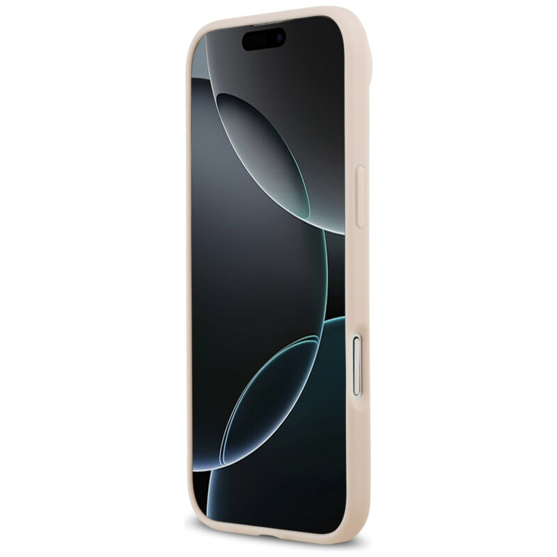 Husa iPhone 17 Air Guess Grained Flowers MagSafe, roz, GUHMP17MPGNMPLMP