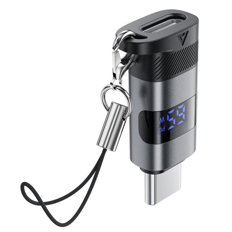 Adaptor USB-C, 480Mbps, 5A, Fast Charging, Acefast, J9, gri