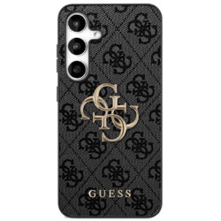 Husa originala Guess Samsung Galaxy S25 FE Leather 4G Metal Logo, negru, GUHCS25FE4GMGGR