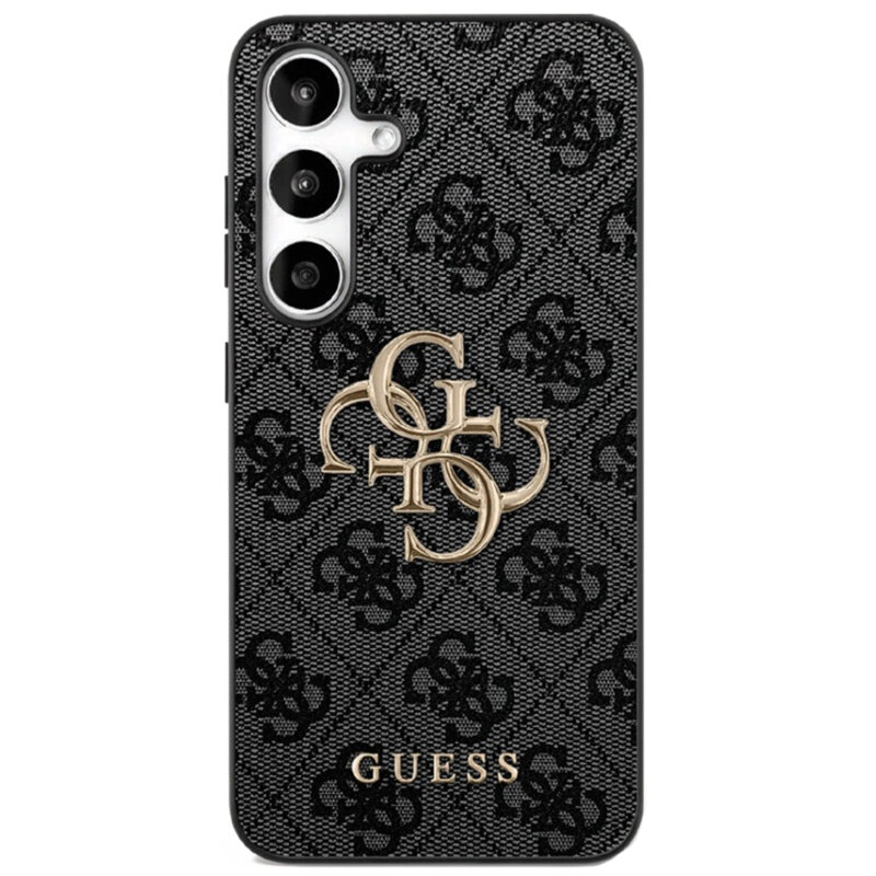 Husa originala Guess Samsung Galaxy S25 FE Leather 4G Metal Logo, negru, GUHCS25FE4GMGGR