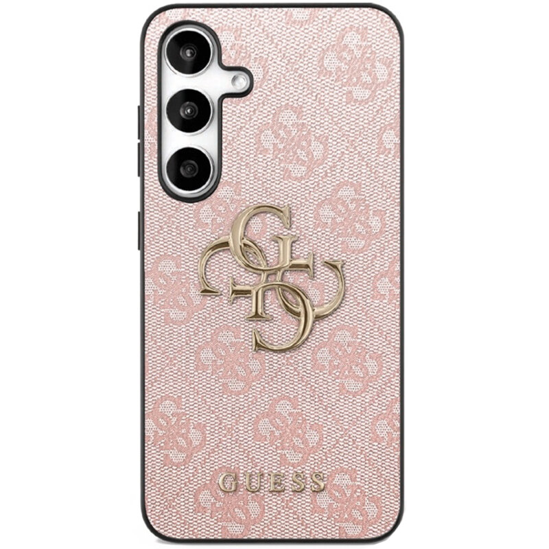Husa originala Guess Samsung Galaxy S25 FE Leather 4G Metal Logo, roz, GUHCS25FE4GMGPI