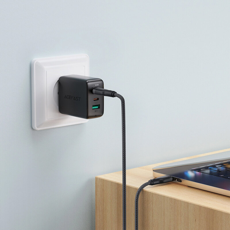 Cablu de date tip C, 60W, 3A Acefast, C8-03, negru, 1.2m