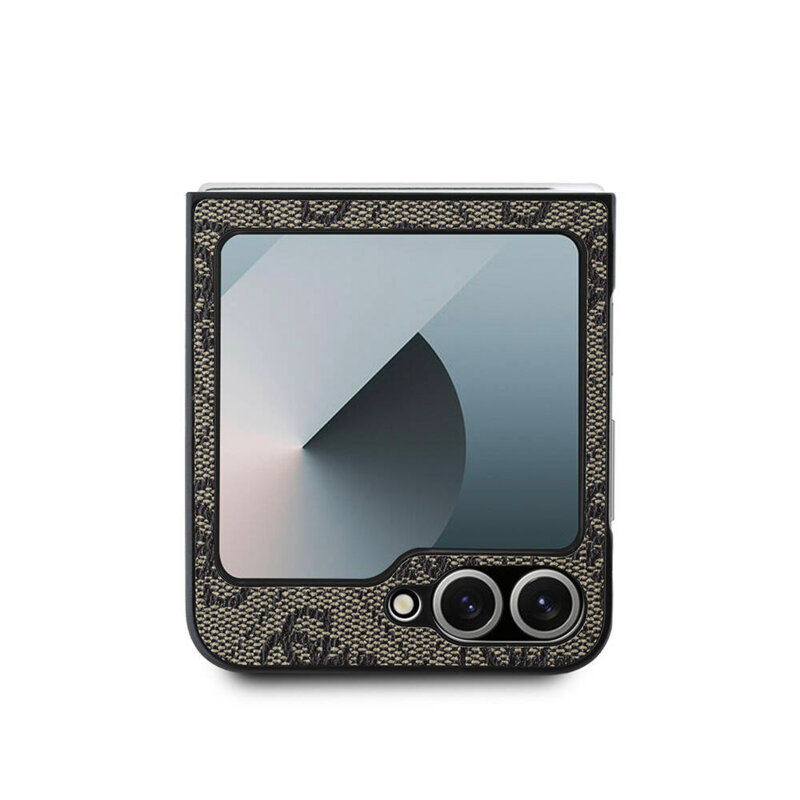 Husa Samsung Galaxy Z Flip7 Guess Leather 4G Metal Logo, roz, GUHCZF74GMGPI