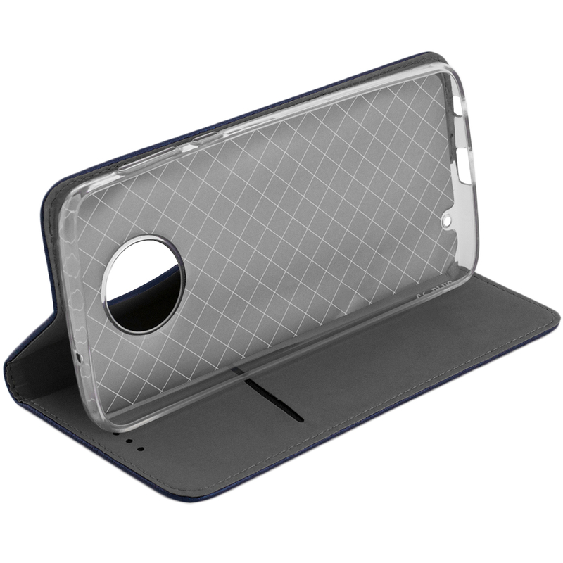 Husa Smart Book Motorola Moto G6 Plus Flip Albastru