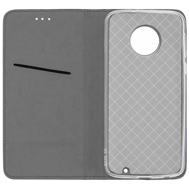 Husa Smart Book Motorola Moto G6 Plus Flip Albastru