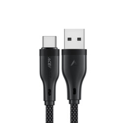 Cablu de date USB la tip C, 3A Acefast, C8-04, negru, 1.2m