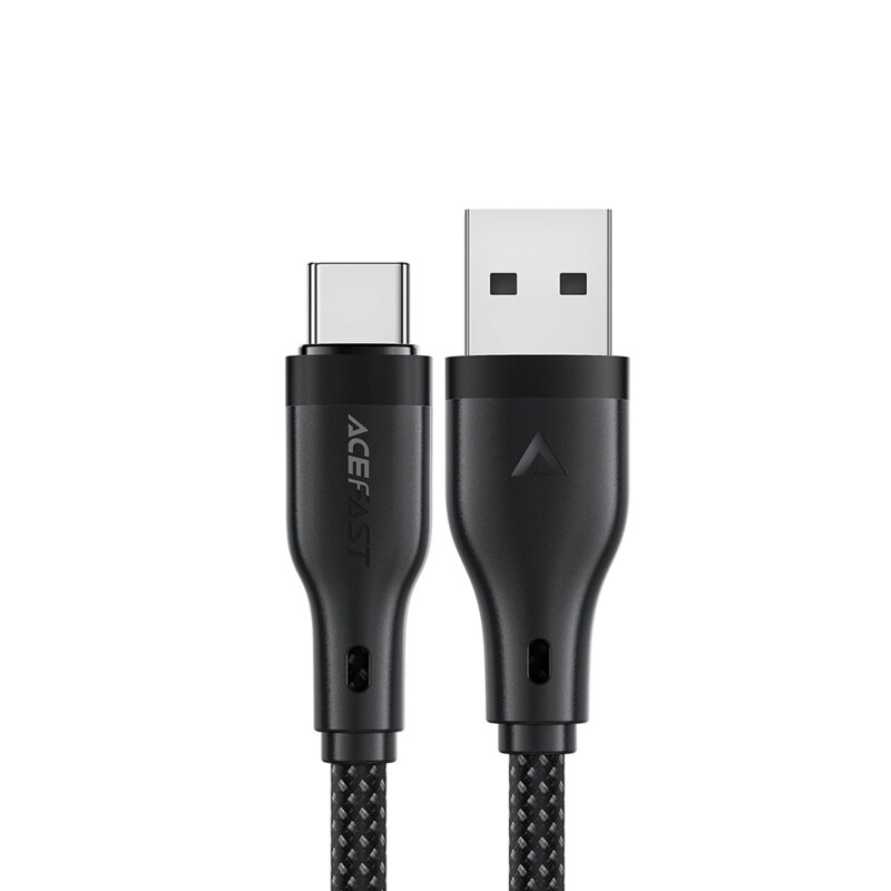 Cablu de date USB la tip C, 3A Acefast, C8-04, negru, 1.2m