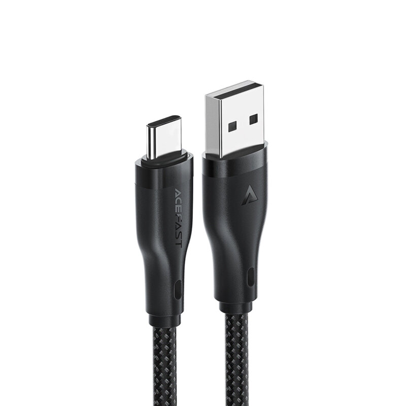 Cablu de date USB la tip C, 3A Acefast, C8-04, negru, 1.2m