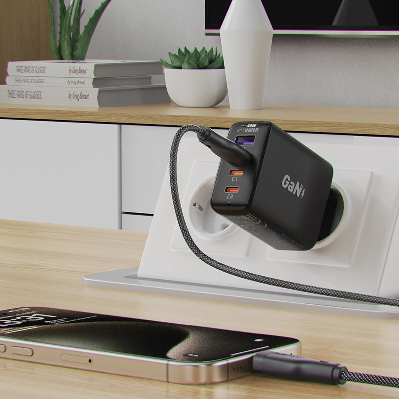 Cablu de date USB la tip C, 3A Acefast, C8-04, negru, 1.2m