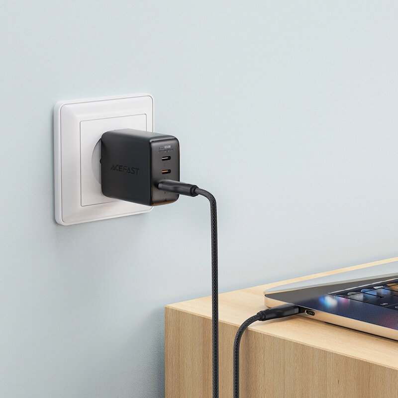 Cablu de date USB la tip C, 3A Acefast, C8-04, negru, 1.2m