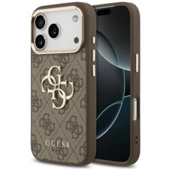 Husa originala Guess iPhone 17 Pro Max Hardcase Big 4G Classic Logo, maro, GUHCP17X4GMGCBR