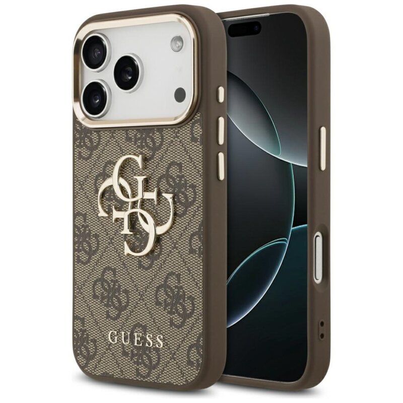 Husa originala Guess iPhone 17 Pro Max Hardcase Big 4G Classic Logo, maro, GUHCP17X4GMGCBR