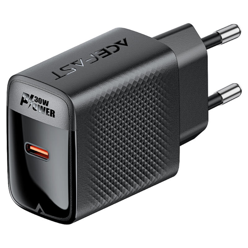 Incarcator GaN Type-C Fast Charge Acefast, A102, 30W, negru