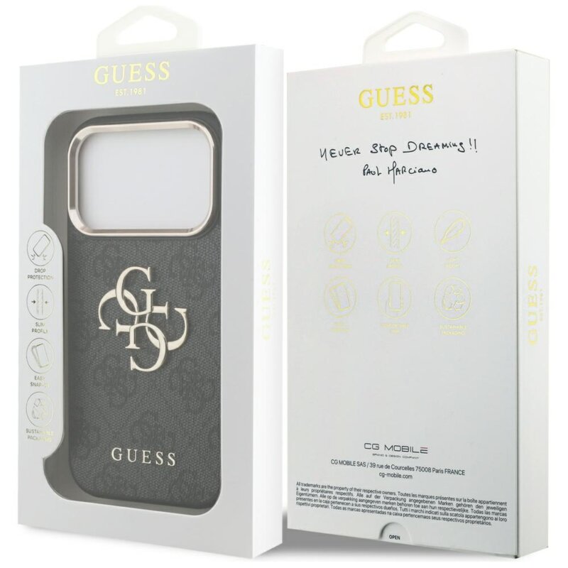 Husa originala Guess iPhone 17 Pro Hardcase Big 4G Logo Classic , negru, GUHCP17L4GMGCGR