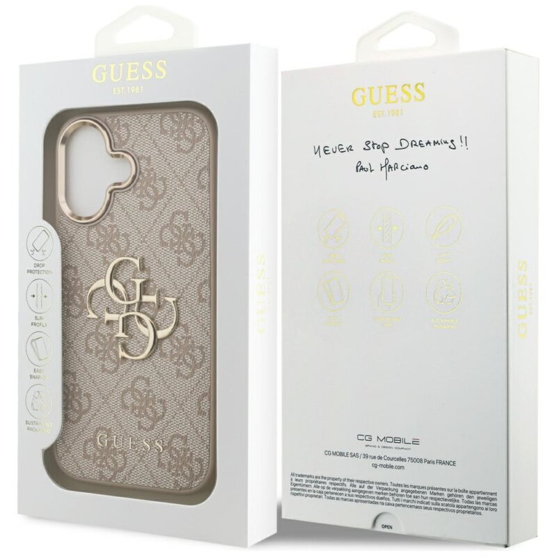 Husa originala Guess iPhone 17 Hardcase Big 4G Logo Classic, roz, GUHCP17S4GMGCPI