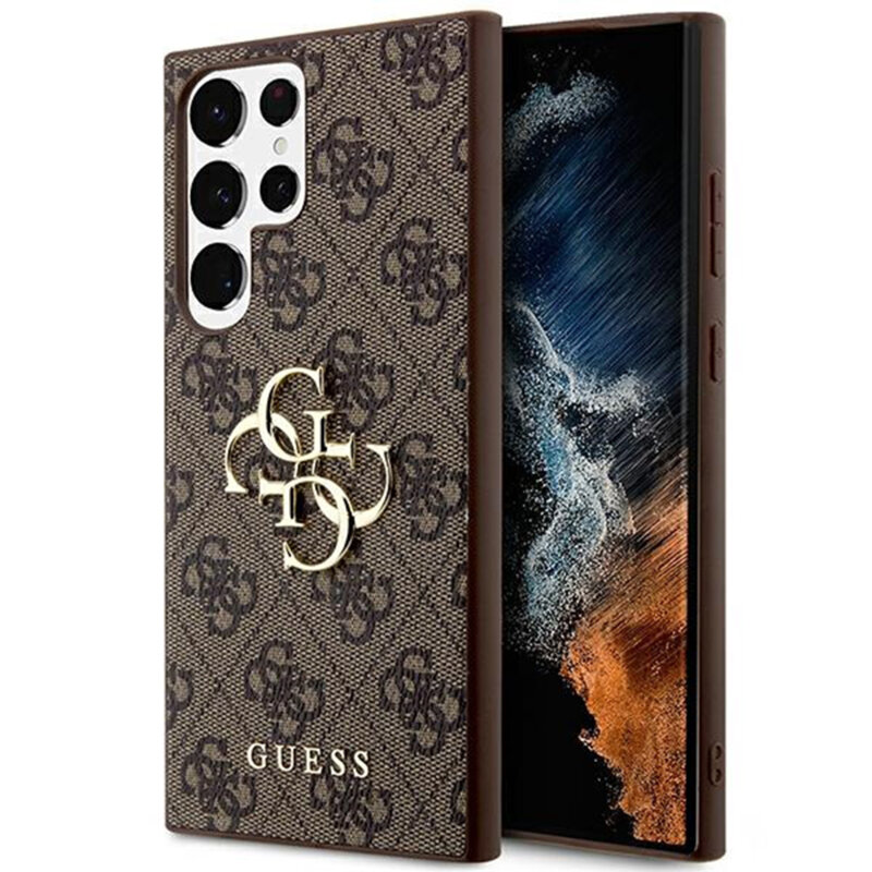 Husa originala Guess Samsung Galaxy S24 Ultra Hardcase 4G Big Logo, maro, GUHCS24L4GMGBR
