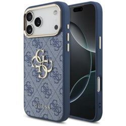 Husa originala Guess iPhone 17 Pro Max Hardcase Big 4G Classic Logo, bleu, GUHCP17X4GMGCBL