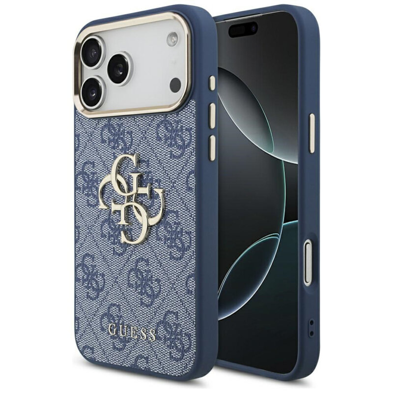 Husa originala Guess iPhone 17 Pro Max Hardcase Big 4G Classic Logo, bleu, GUHCP17X4GMGCBL