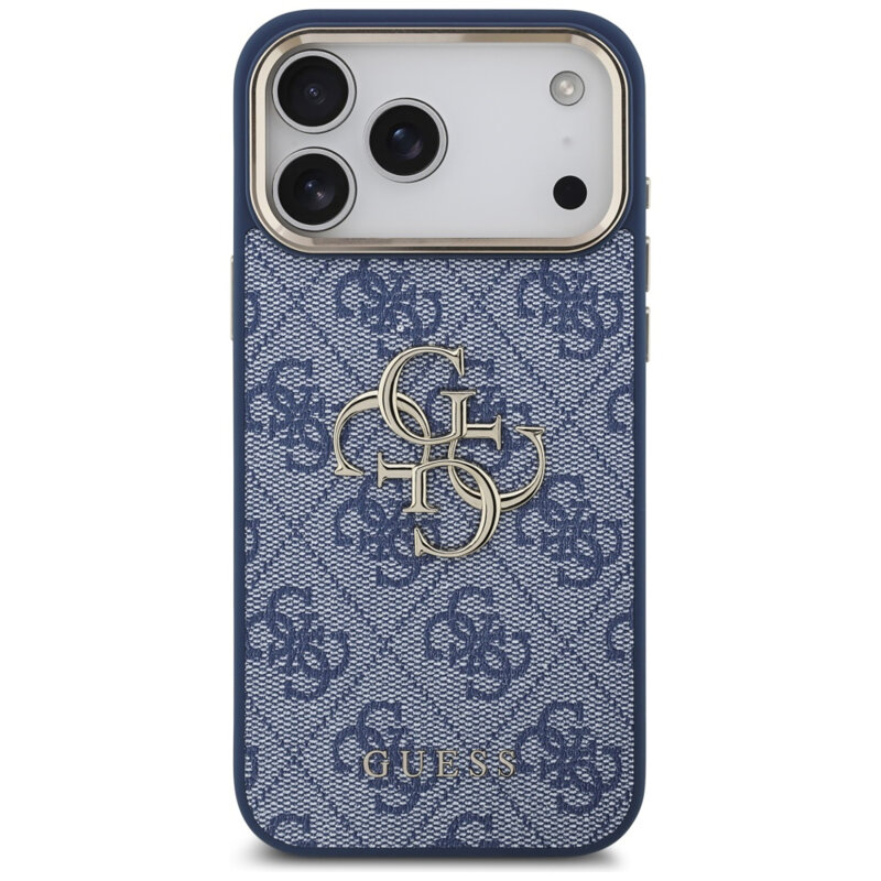 Husa originala Guess iPhone 17 Pro Max Hardcase Big 4G Classic Logo, bleu, GUHCP17X4GMGCBL