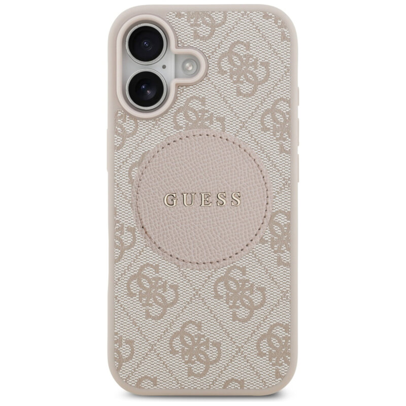 Husa iPhone 17 Guess 4G Circle Classic Logo MagSafe, roz, GUHMP17SP4PGRSGP