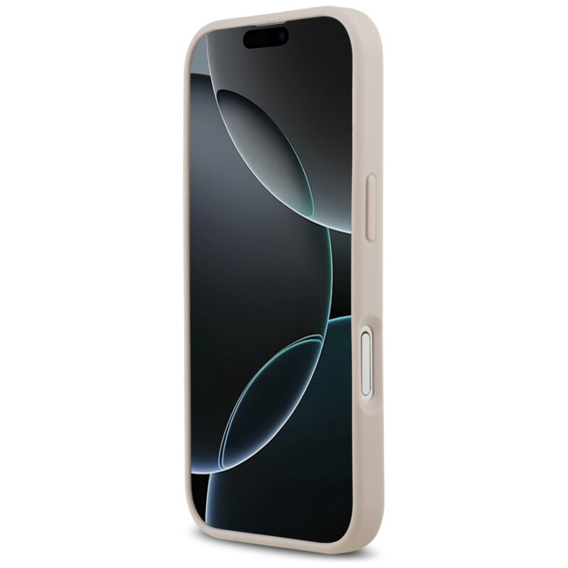 Husa iPhone 17 Guess 4G Circle Classic Logo MagSafe, roz, GUHMP17SP4PGRSGP