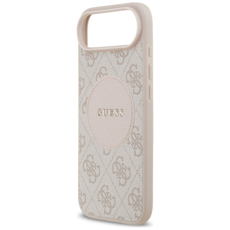 Husa iPhone 17 Air Guess 4G Circle Classic Logo MagSafe, roz, GUHMP17MP4PGRSGP