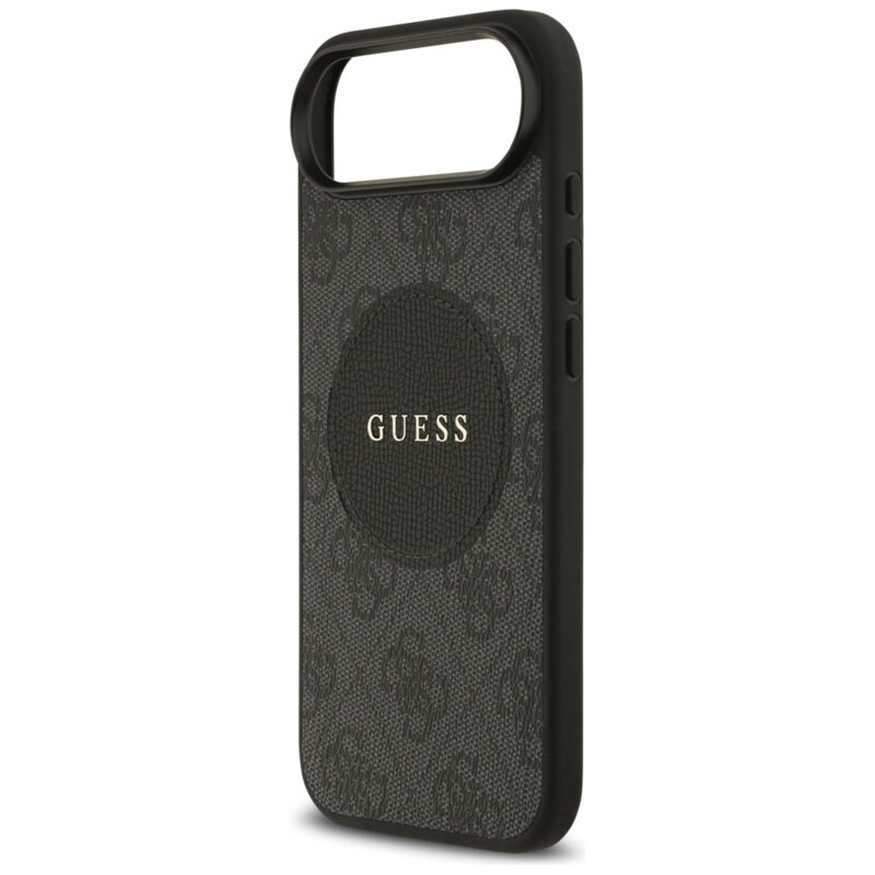 Husa iPhone 17 Air Guess 4G Circle Classic Logo MagSafe, negru, GUHMP17MP4PGRSGK