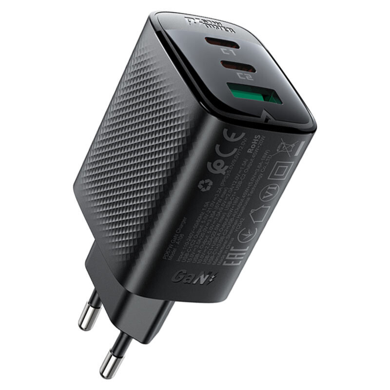Incarcator Type-C Fast Charging Acefast A108, 67W, 3A, negru