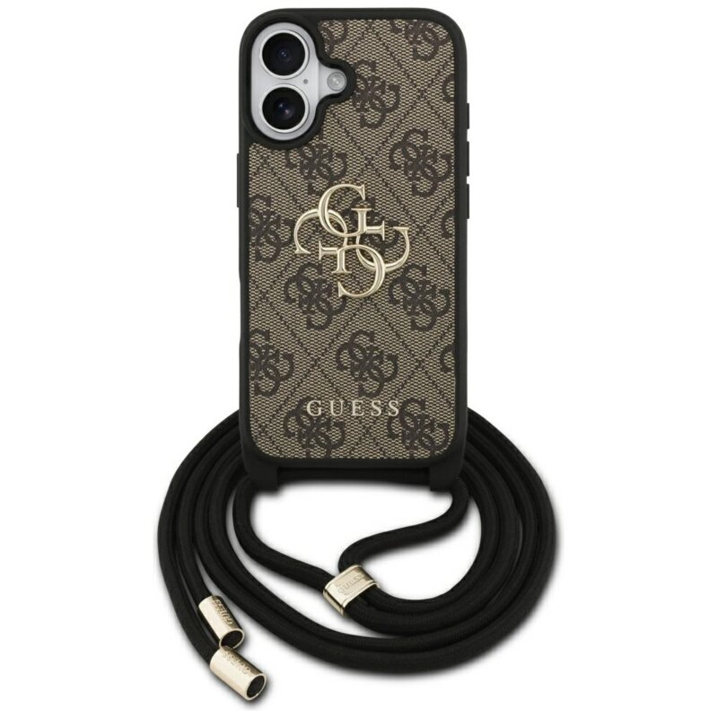 Husa originala Guess iPhone 17 Hardcase 4G CBDY Big Logo with Cord Strap, maro, GUHCP17SP4GMGCRW