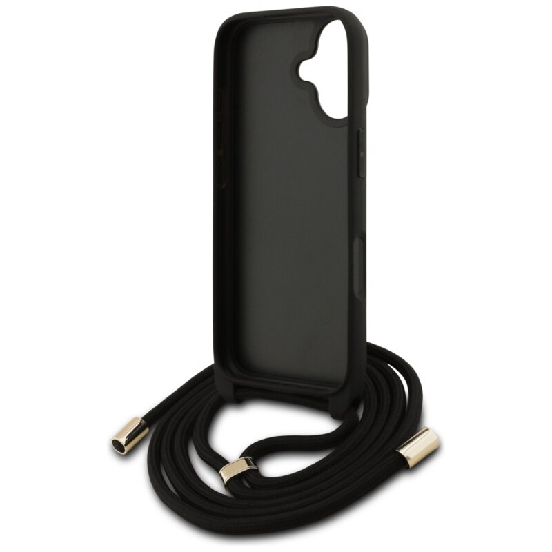 Husa originala Guess iPhone 17 Hardcase 4G CBDY Big Logo with Cord Strap, maro, GUHCP17SP4GMGCRW