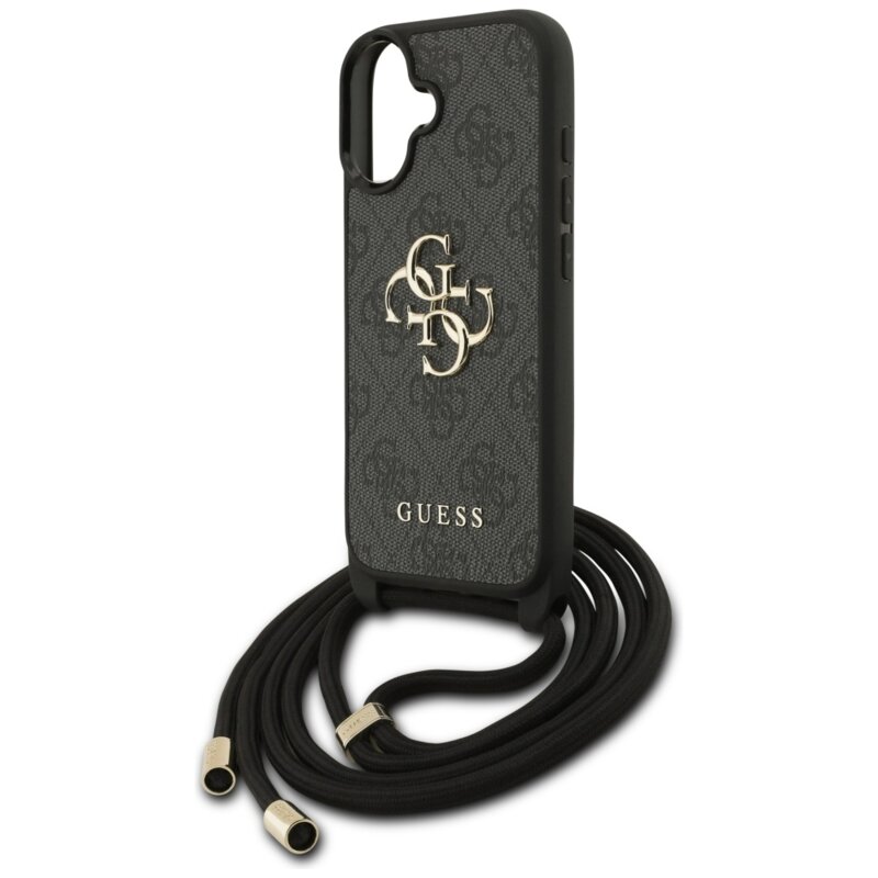 Husa originala Guess iPhone 17 Hardcase 4G CBDY Big Logo with Cord Strap, negru, GUHCP17SP4GMGCRK